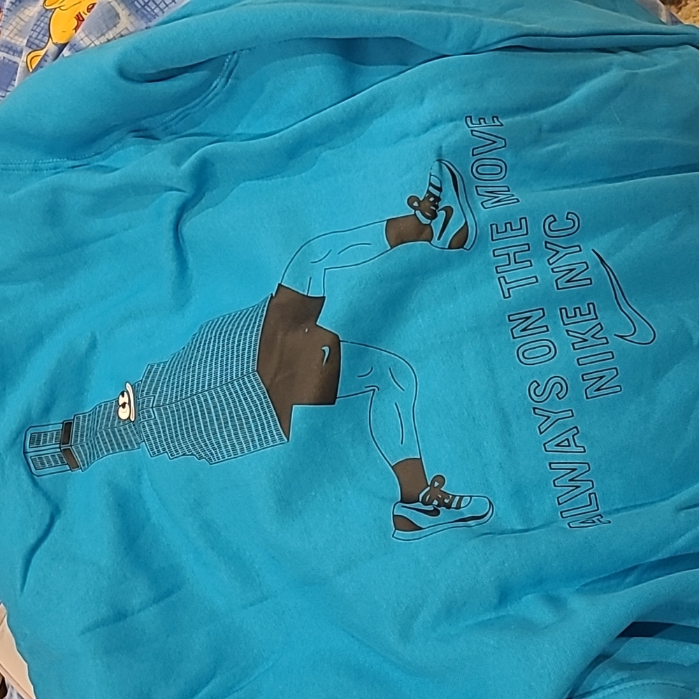 Nike NYC Run Club Ltd edition blue building running hoodie